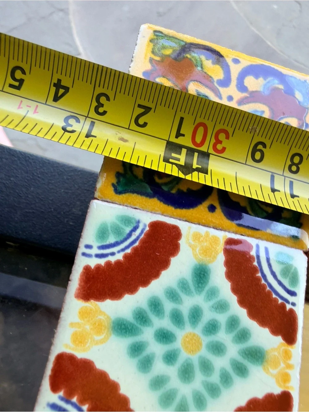 Mexican hand-painted mosaic Talavera tile mirror